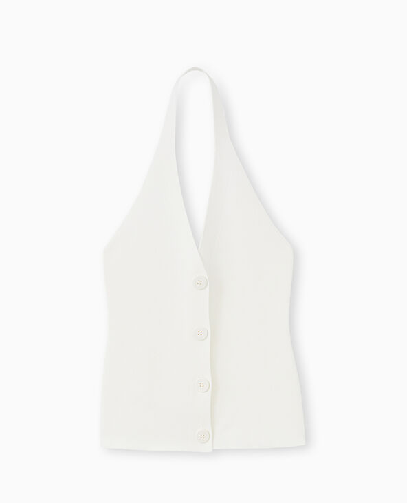 Top boutonné dos-nu blanc - Pimkie