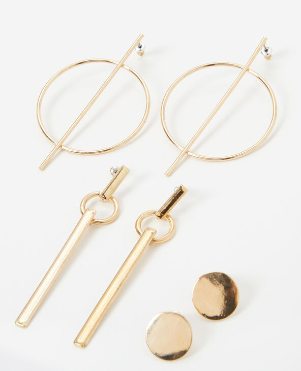 Lot de 3 boucles d'oreilles dorées doré - Pimkie