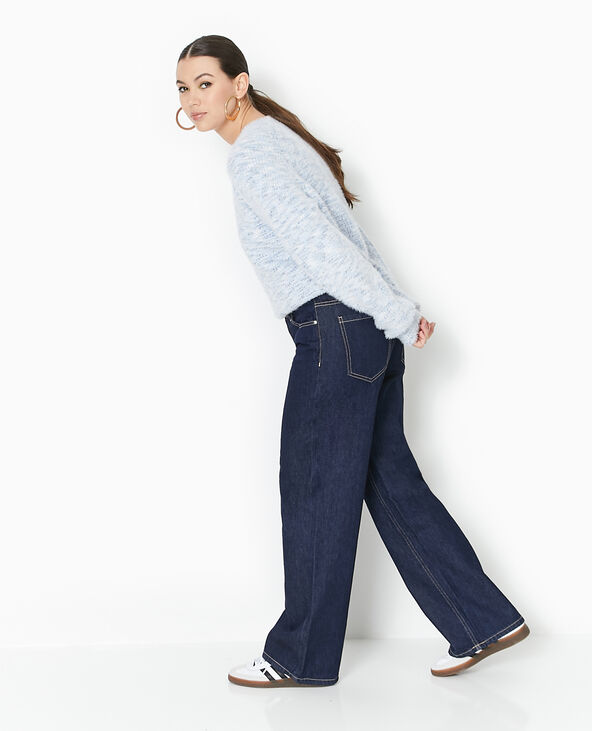 Pull col rond maille fluffy bleu clair - Pimkie
