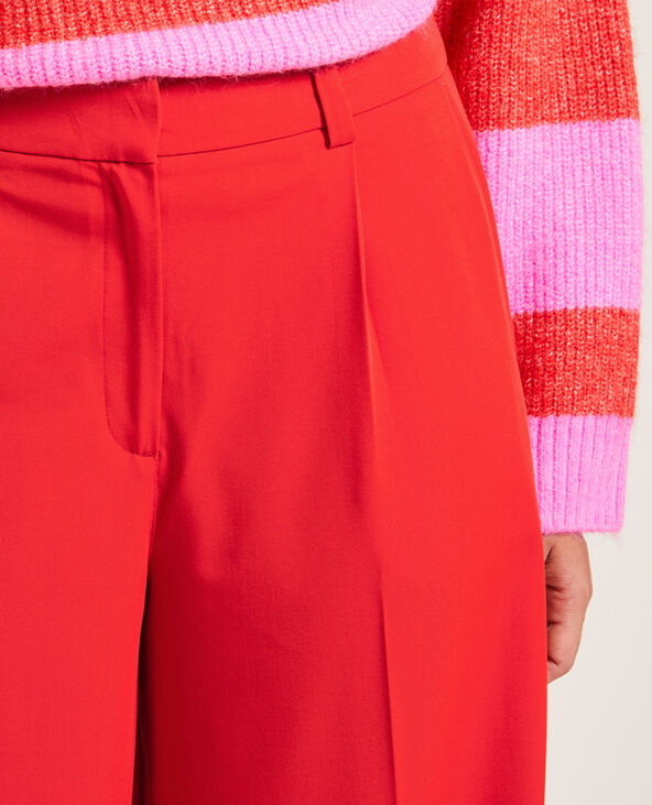 Pantalon large taille haute rouge - Pimkie