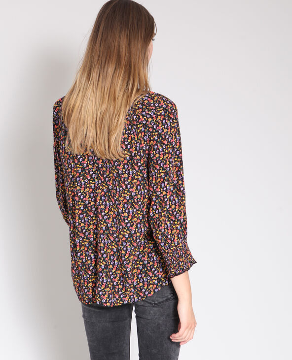 Blouse à fleurs noir - Pimkie