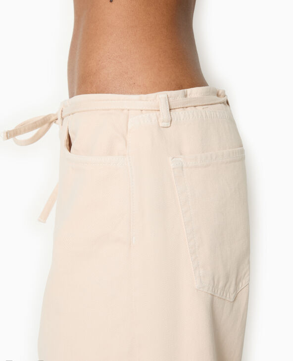 Jean droit taille basse avec ceinture à nouer écru - Pimkie