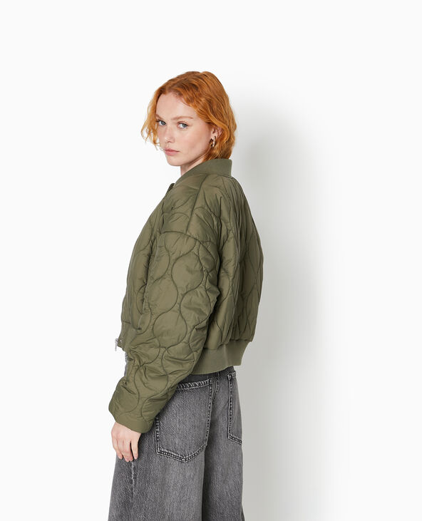 Blouson matelassé forme bombers vert kaki - Pimkie
