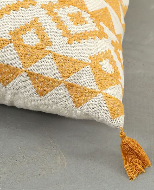 Housse de coussin tissée jaune ocre - Pimkie