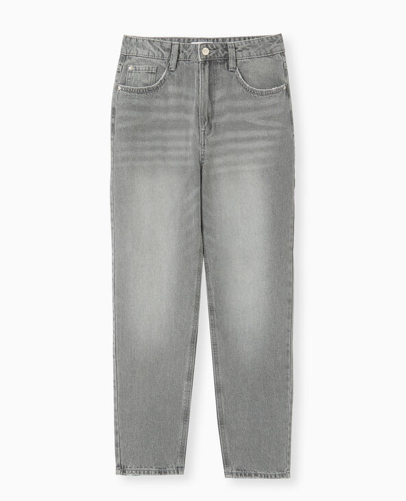 Jean mom taille haute gris clair - Pimkie