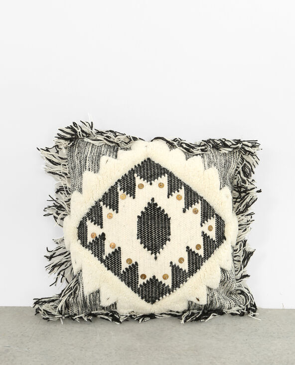 Housse de coussin à franges noir - Pimkie