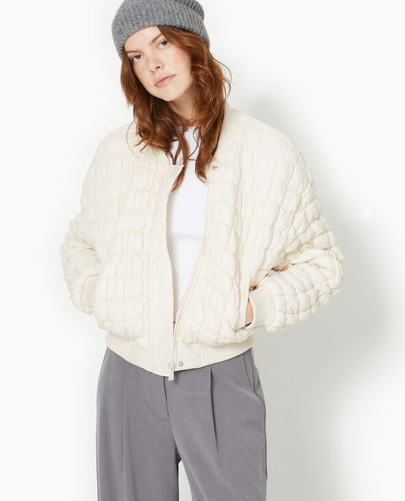 Blouson matelassé forme bomber blanc - Pimkie
