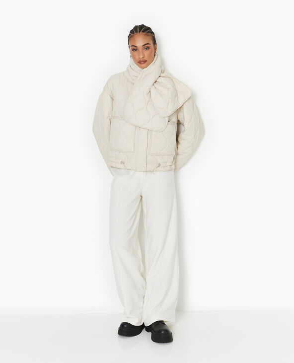 Veste matelassée + écharpe assortie beige - Pimkie