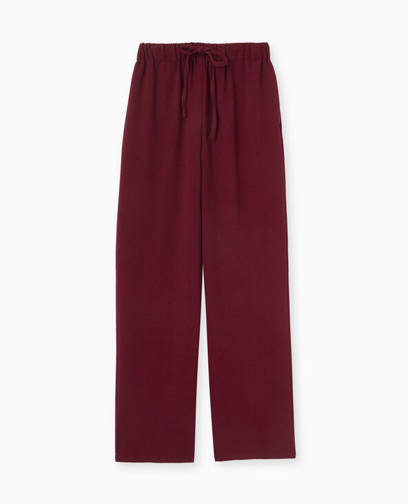 Pantalon fluide en tissu effet crêpe bordeaux - Pimkie