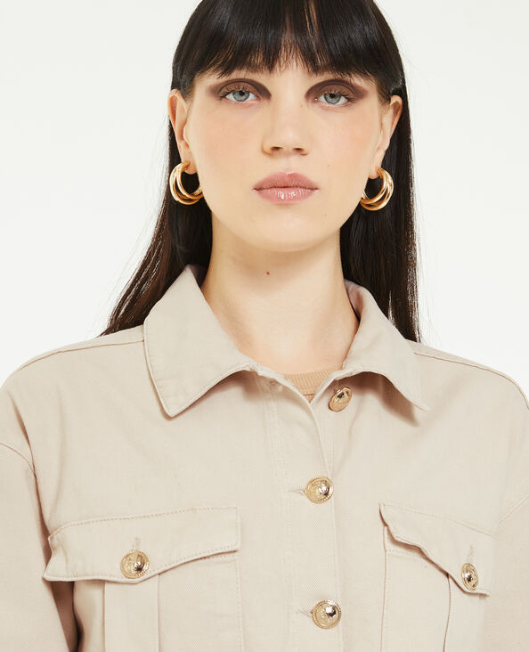 Veste courte avec boutons métalliques beige - Pimkie