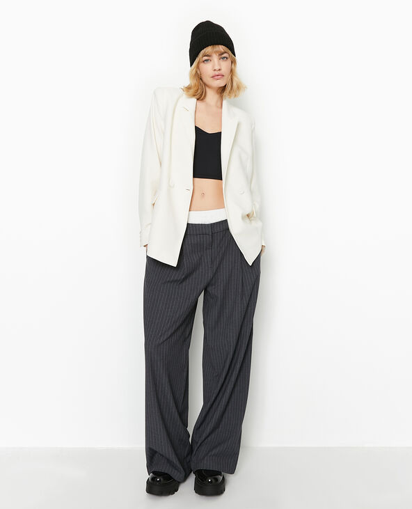 veste blazer col croisé écru - Pimkie