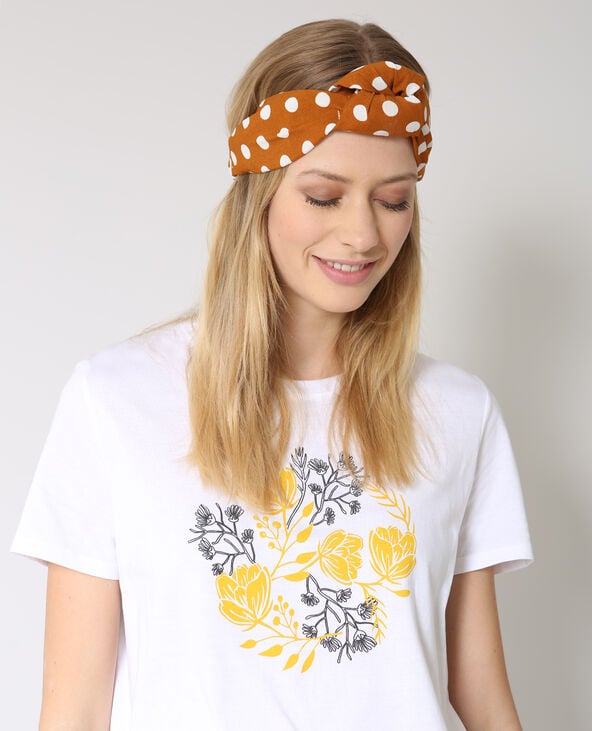 Headband à pois jaune ocre - Pimkie