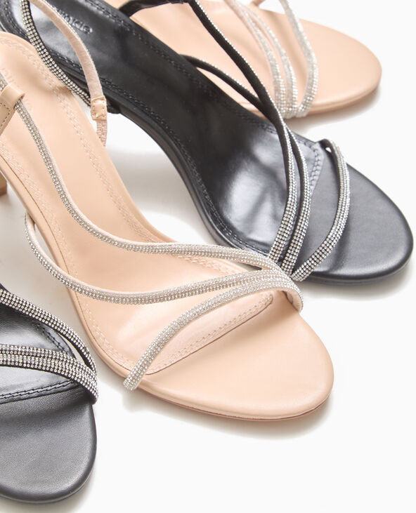 Sandales à talon avec brides strass écru - Pimkie