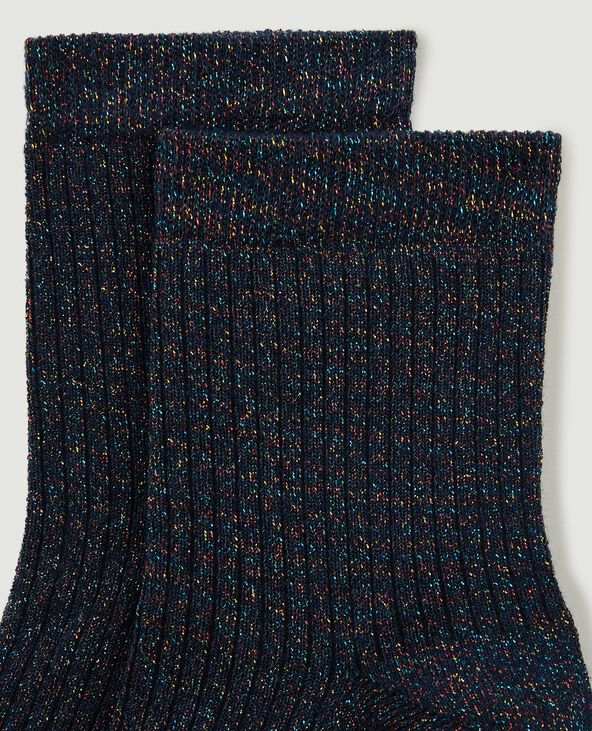 Paire de chaussettes avec lurex bleu foncé - Pimkie