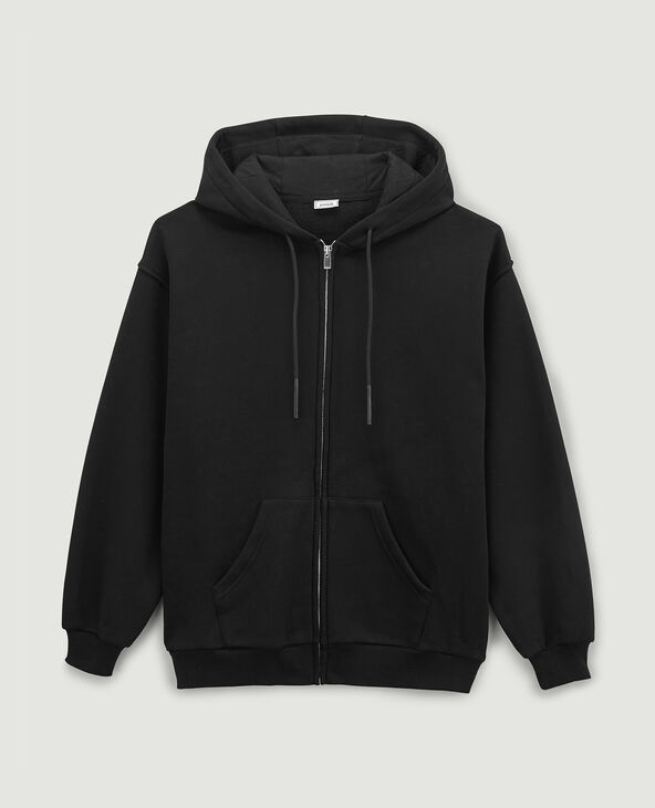 Sweat zippé avec capuche noir - Pimkie