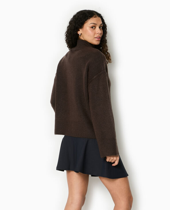 Pull col montant manches larges marron - Pimkie