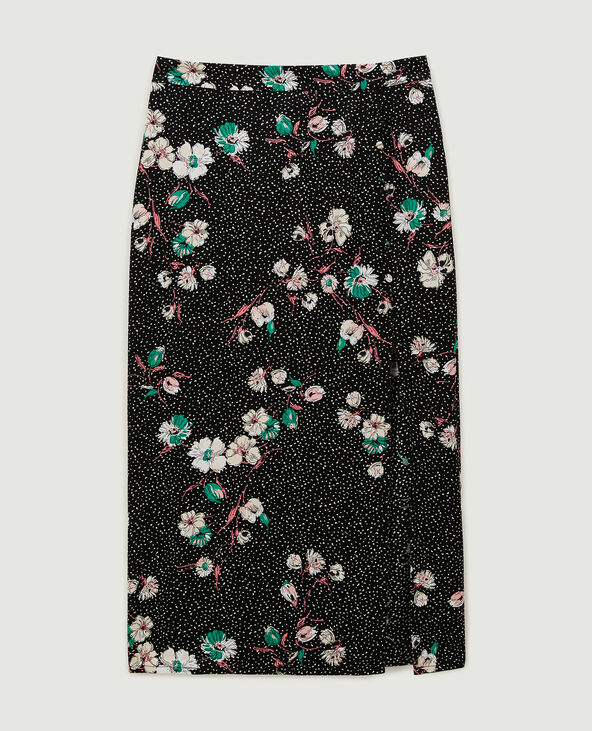 Jupe midi avec fente devant noir - Pimkie