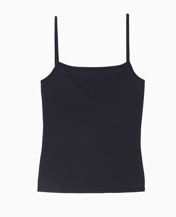 Débardeur maille extensible fines bretelles noir - Pimkie