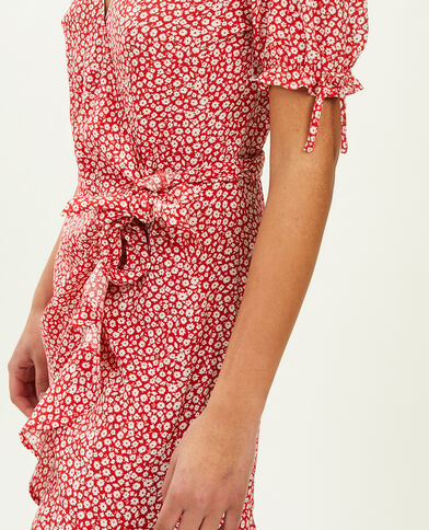 Robe courte cache-cœur rouge - Pimkie