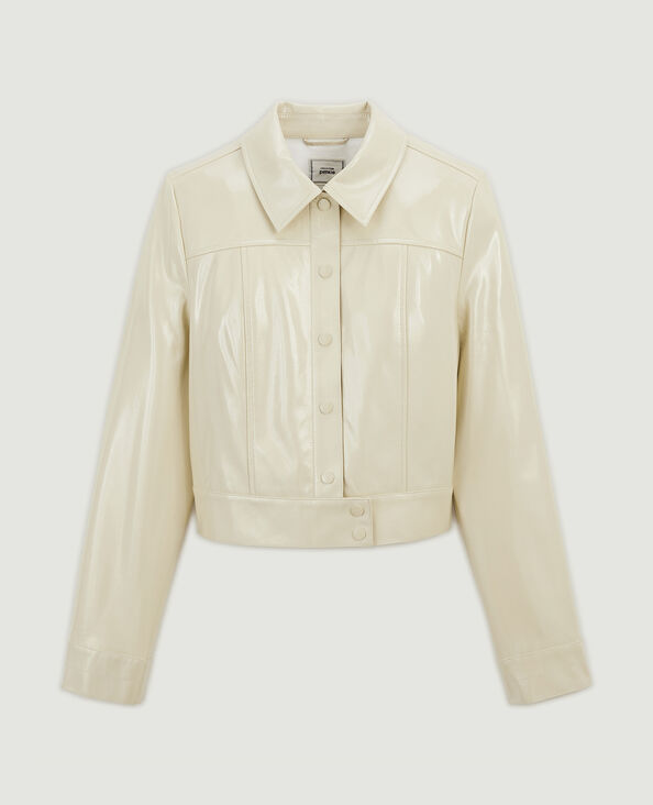 Veste courte et droite en vinyle beige - Pimkie
