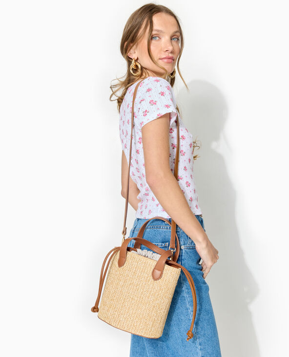Sac seau en raphia beige - Pimkie