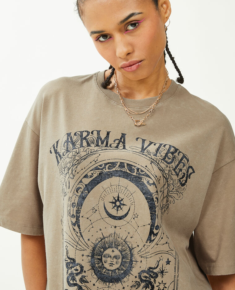 T-shirt imprimé oversize camel - Pimkie