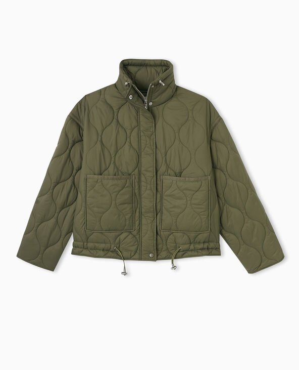 Veste matelassée + écharpe assortie vert kaki - Pimkie