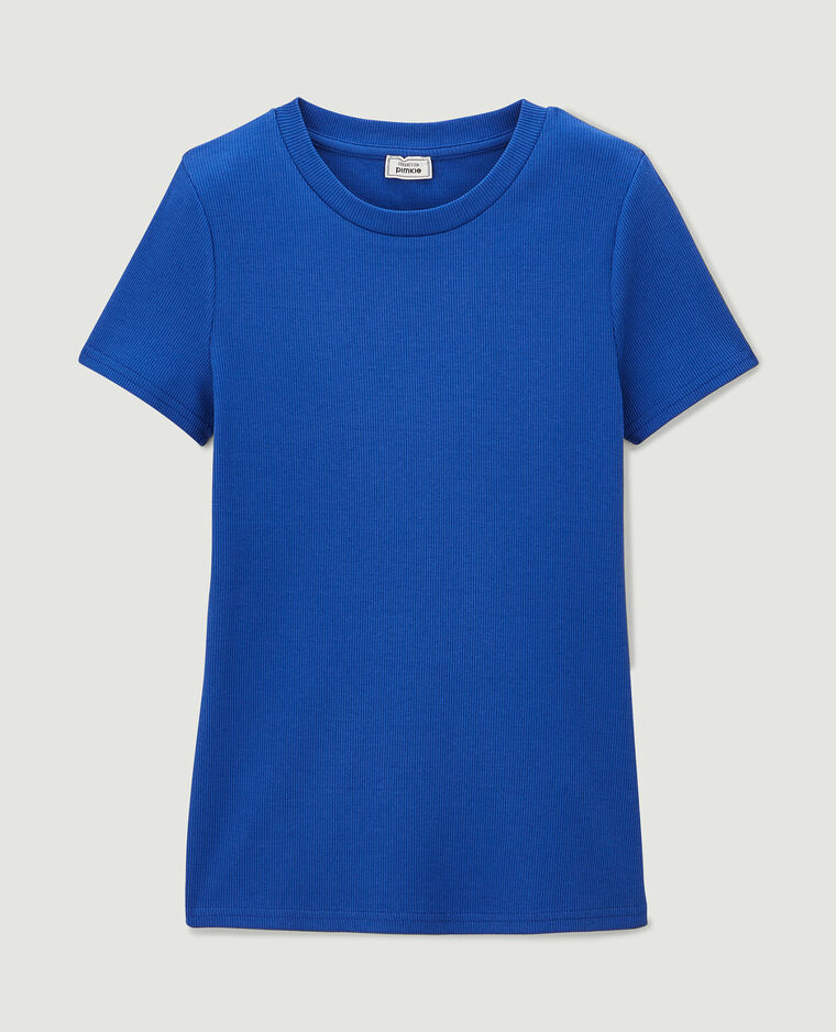 Top maille côtelée bleu électrique - Pimkie