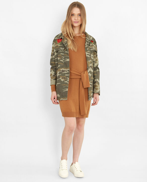 Robe pull à nouer camel - Pimkie