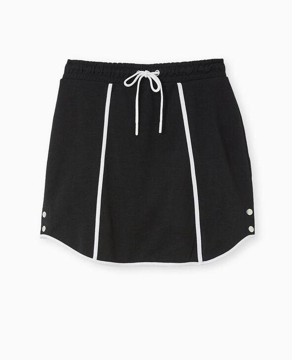 Jupe courte en molleton noir - Pimkie