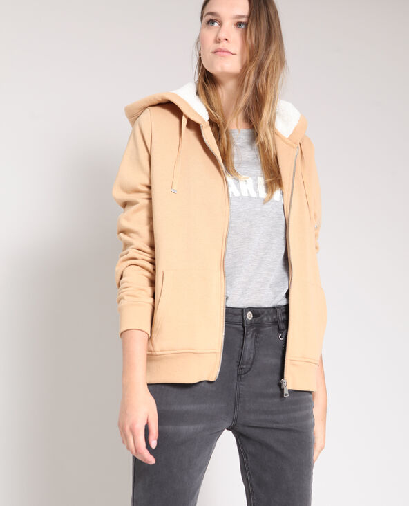 Sweat zippé beige - Pimkie