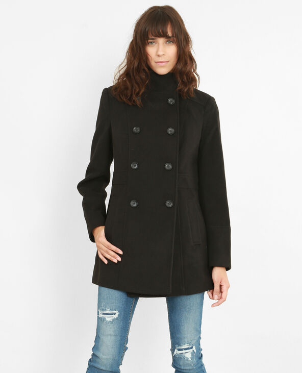 Manteau double boutonnage noir - Pimkie