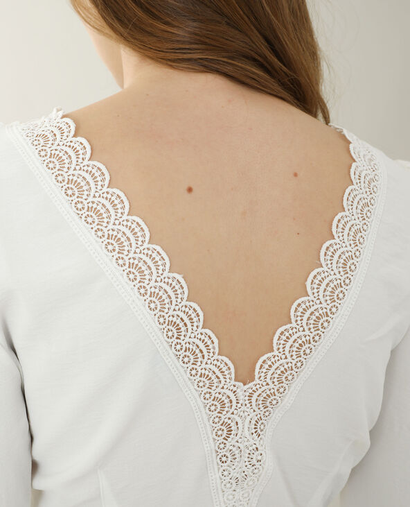 Chemisier avec dentelle blanc - Pimkie