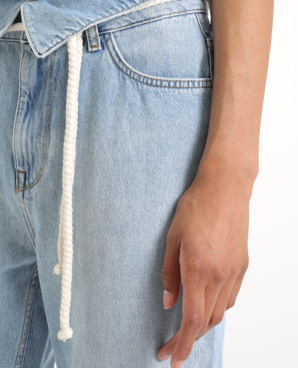 Jean mom à revers bleu - Pimkie