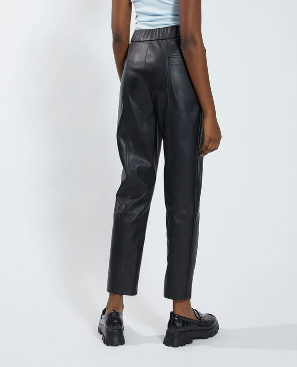 Pantalon carotte en cuir deals
