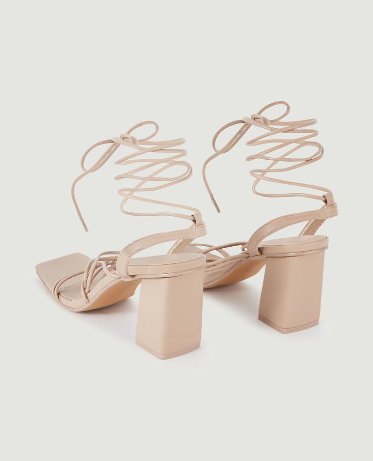 Sandales avec brides à nouer beige - Pimkie