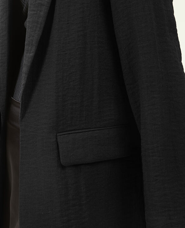 Veste blazer effet lin noir - Pimkie