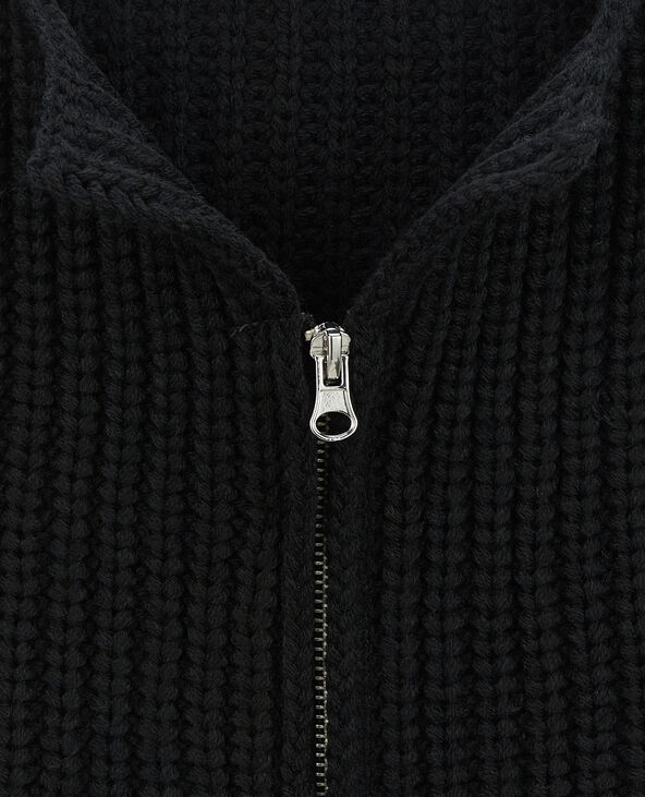 Col zippé en grosse maille noir - Pimkie