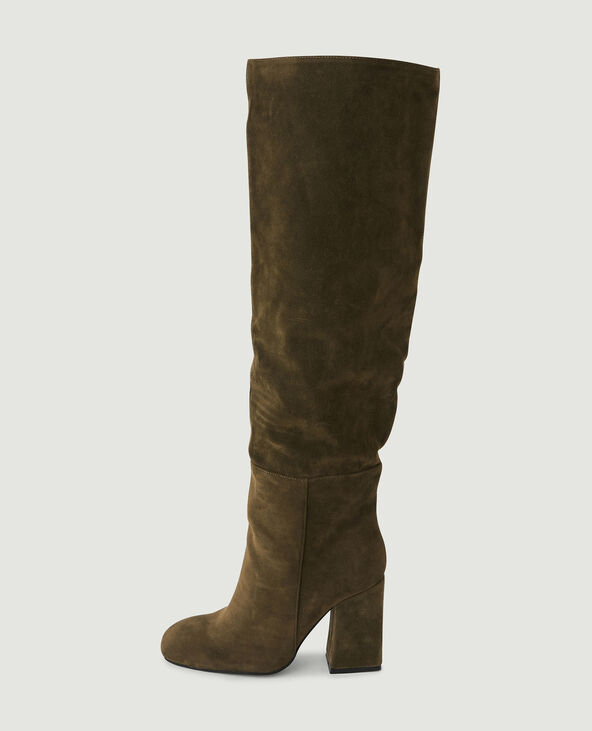 Bottes suédine à talon taupe - Pimkie