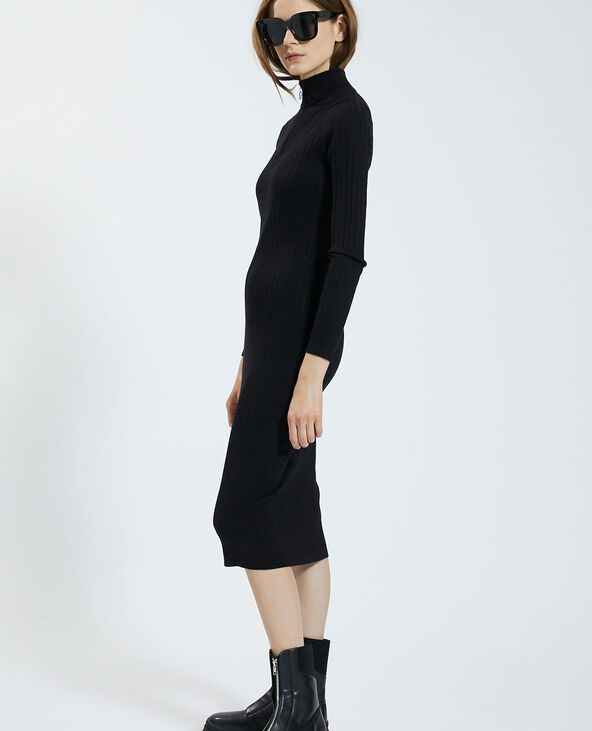 Robe pull côtelée noir - Pimkie