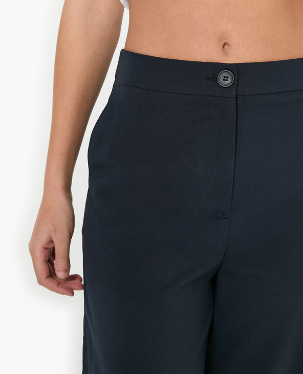 Pantalon large et droit taille haute bleu marine - Pimkie