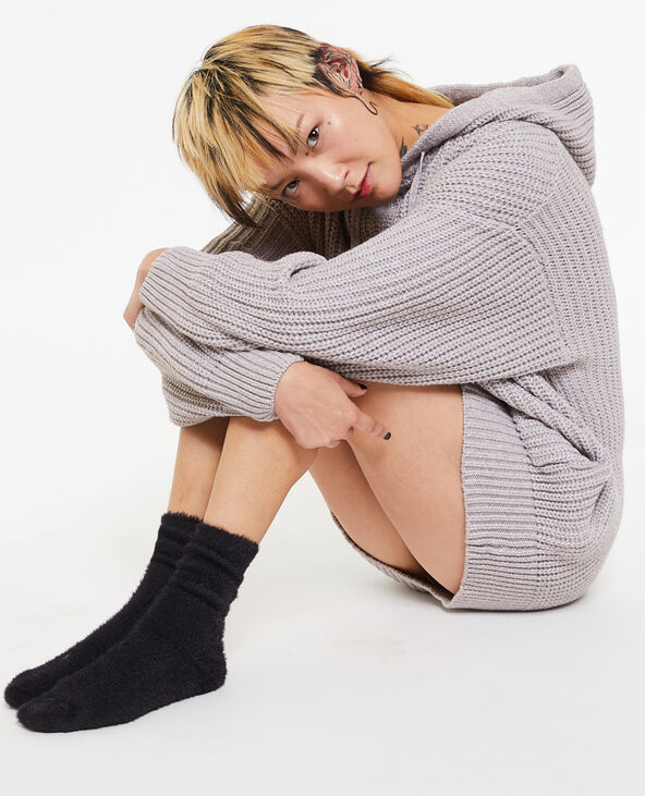 Paire de chaussettes en maille poilue et douce noir - Pimkie