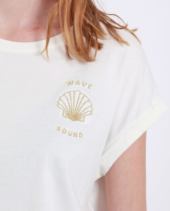 T-shirt coquillage écru - Pimkie