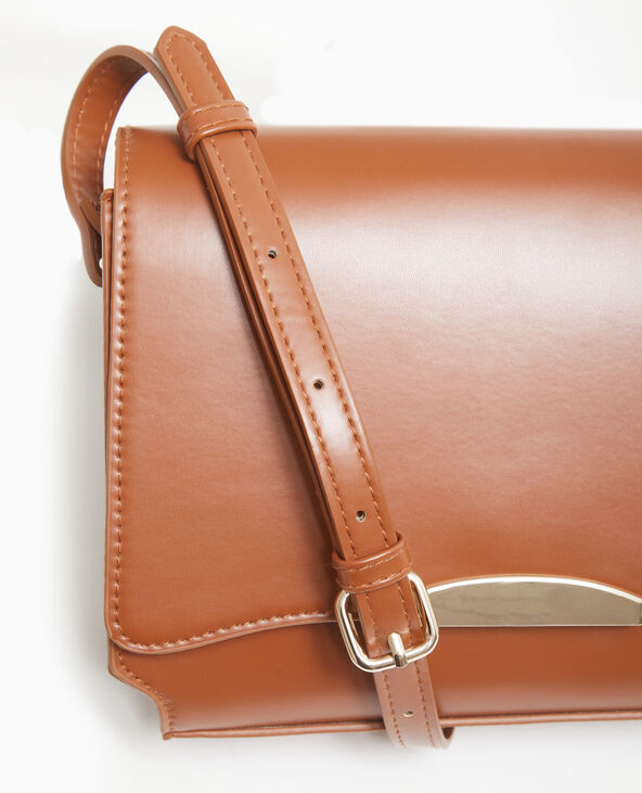 Sac boxy en simili cuir marron - Pimkie