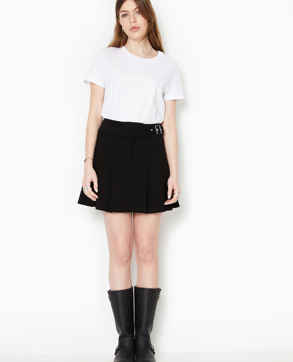Mini jupe plissée avec ceinture noir - Pimkie