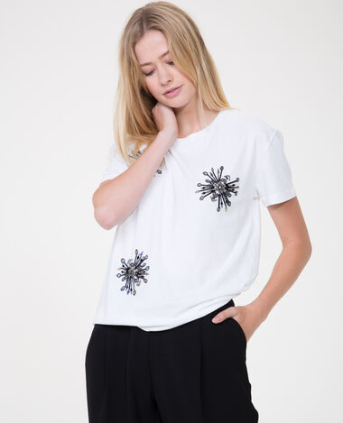 T-shirt à perles blanc - Pimkie