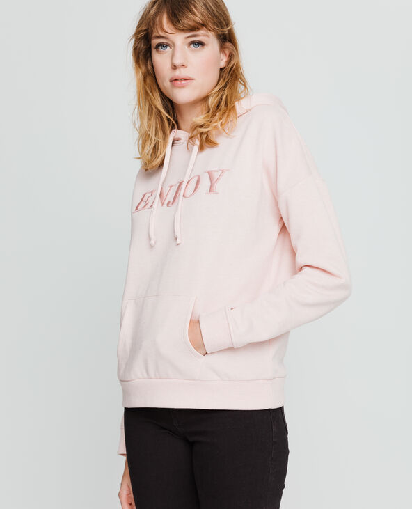Sweat à capuche Enjoy rose clair - Pimkie