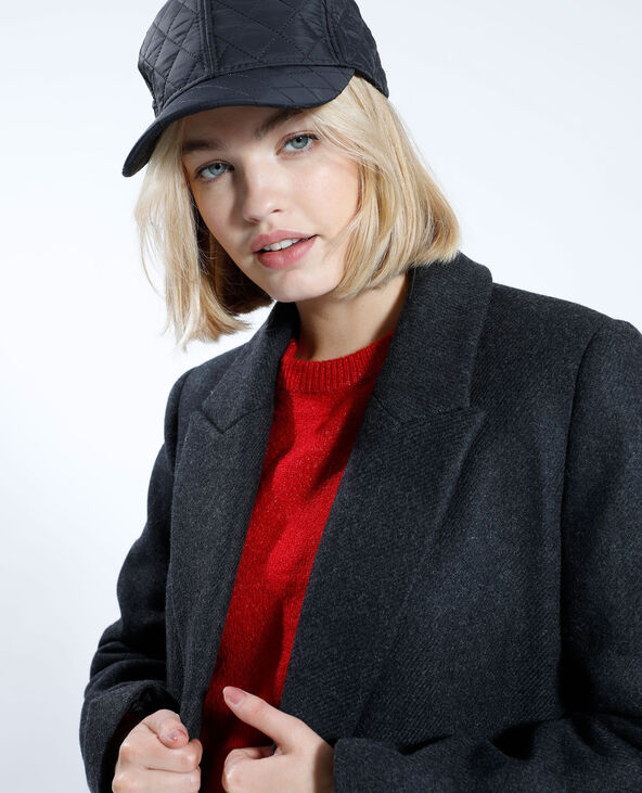 Manteau long avec 50% de laine gris foncé - Pimkie