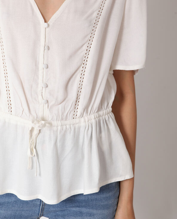 Blouse à col V blanc - Pimkie