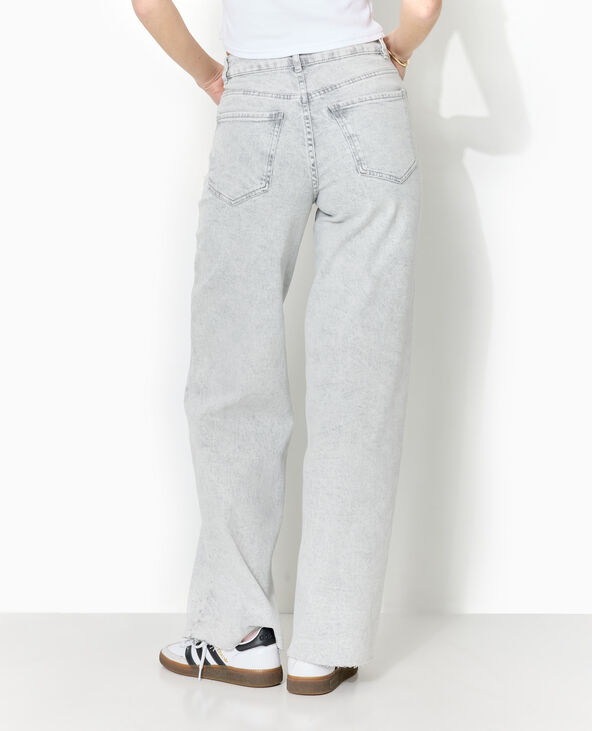 Jean wide taille haute gris - Pimkie